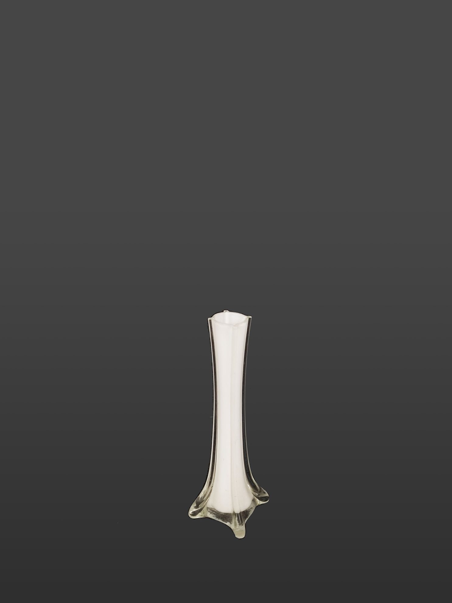 White Eiffel Tower Glass Flower Vase 8"